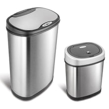Nine Stars Sensor Trash Cans, Stainless Steel 13.2 gal./3.2 gal.