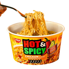 Nissin, Hot & Spicy Noodle Bowl, Chicken, 3.32 oz, 18-Count