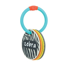 Nuby Animal Flash Cards Silicone Teether Toy Ring for Babies, Multicolor Animals