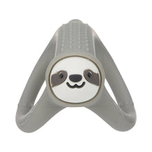 Nuby Loopals Silicone Teether for Babies, Gray Sloth Infant Teething Toy