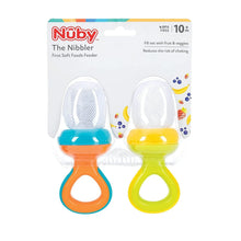 Nuby Nibbler Mesh First Soft Foods Feeder, 2pk, Orange/Green