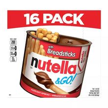 Nutella & Go! Hazelnut Spread with Breadsticks, On-the-Go Snack Cups, Snack Packs, 16 ct./1.8 oz.