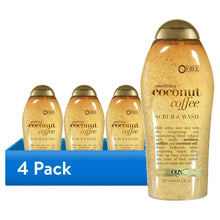 (4 pack) OGX Smoothing + Coconut Coffee Exfoliating Body Scrub, 19.5 Fl oz