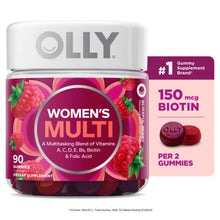 OLLY Women's Multivitamin Gummy, Vitamin A, D, C, E, Biotin, Folic Acid, Berry Flavor, 90 Ct