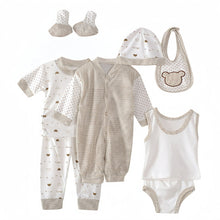 OdeerbiBabyBoyGirlClothes8PCSLayetteSetNewbornTops_Hat_Pants_Bib_SockShose_Romper - USA Mega Market