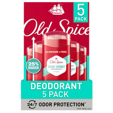 Desodorante Old Spice High Endurance, protección de 48 horas, Pure Sport, 3.0 oz., paquete de 5.