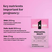 One A Day Women's Prenatal Multivitamin with Folic Acid, DHA and Iron, 60 Ct