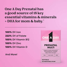 One A Day Women's Prenatal Multivitamin with Folic Acid, DHA and Iron, 60 Ct