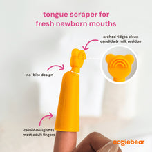 Oogiebear Baby Manual Toothbrush and Tongue Scraper – Finger Brush for Newborns and Infants, Silicone bristles, BPA-Free Dental Kit