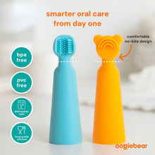 Oogiebear Baby Manual Toothbrush and Tongue Scraper – Finger Brush for Newborns and Infants, Silicone bristles, BPA-Free Dental Kit