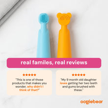 Oogiebear Baby Manual Toothbrush and Tongue Scraper – Finger Brush for Newborns and Infants, Silicone bristles, BPA-Free Dental Kit