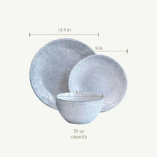 Over&back 12-Piece Ridge Rim Stoneware Dinnerware Set