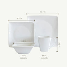 Over&back 32-Piece Squared Dinnerware Set