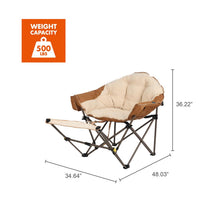 Ozark Trail Club Chair with Adjustable Footrest, Beige, Adult