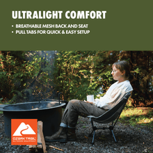 Ozark Trail Ultra-lightweight Backpacking Chair with Carry Bag, Turquoise Sea Frame