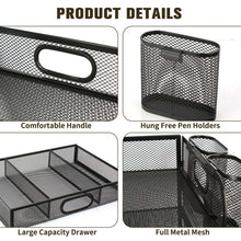 PHANCIR 4-Tier Desk Organizer, New Office Supplies, Metal Desktop File Organizer & Storage with Pull-out Drawer, 1 Pack