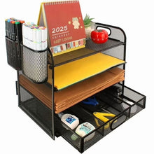 PHANCIR4-TierDeskOrganizer_NewOfficeSupplies_MetalDesktopFileOrganizer_StoragewithPull-outDrawer_1Pack_e0101a9b-11bb-480b-930a-2b9e966f5f2d - USA Mega Market