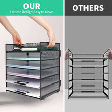 PHANCIR 6-Tier Desk Organizer Paper Storage Box ,Stationery Tray with Handle Mesh Stationery Tray Desktop File Classifier, Suitable for Office, Home