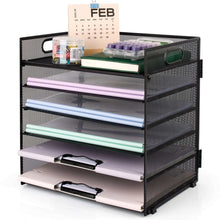 PHANCIR6-TierDeskOrganizerPaperStorageBox-StationeryTraywithHandleMeshStationeryTrayDesktopFileC_9237_1 - USA Mega Market