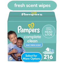 Pampers Complete Clean Baby Fresh Baby Wipes 3-Pack 216 Wipes