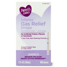 Parent's Choice Infant Gas Relief Drops, Simethicone 20mg, 1 fl oz