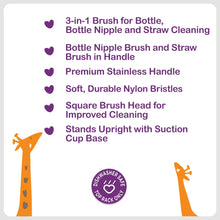 Parent's Choice Brush Breaks Long Handle Stainless Bottle Brush Cleaning Kit with Bottle Brush, Straw Brush, Nipple Brush, 2.63 in, Gray, 1 Piece