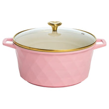 Paris Hilton 4.6 Quart Ceramic Nonstick Dutch Oven Pot with Lid, Dishwasher & Oven Safe, Pink