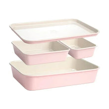 Paris Hilton 4-Piece Ceramic Nonstick Bakeware Set for Kitchen with Baking Sheet Pan, Cookie Sheet, Cake & Loaf Pan, Pink
