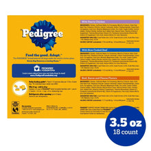 Pedigree Chopped Ground Dinner Cheese Variety Pack Adult Wet Dog Food, (18) 3.5 oz Pouches