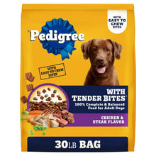 Pedigree With Tender Bites Complete Nutrition Adult Dry Dog Food Chicken & Steak Flavor Dog Kibble, 30 Lb Bag