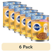 (6 pack) Pedigree Chopped Ground Dinner Wet Puppy Food With Chicken & Beef, 13.2 oz. Cans, 12 Count