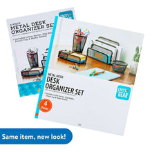 Pen+Gear 4-Piece Metal Desk Organizer Set, Black