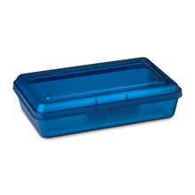 Pen+Gear Lightweight Plastic Pencil Box with Snap-on Lid, Translucent Sapphire Blue, 12-Pack