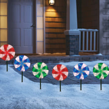 Peppermint LED Lawn Stakes, Set of 6