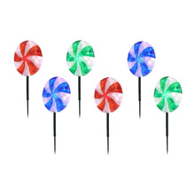 Peppermint LED Lawn Stakes, Set of 6