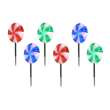 Peppermint LED Lawn Stakes, Set of 5