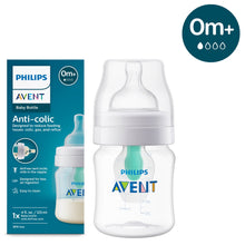 Philips Avent Anti-colic Baby Bottle with AirFree Vent, 4oz, with Flow 1 Nipples, 0M+, 1pk, Clear, SCY701/91