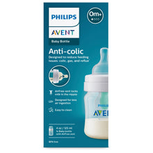 Philips Avent Anti-colic Baby Bottle with AirFree Vent, 4oz, with Flow 1 Nipples, 0M+, 1pk, Clear, SCY701/91