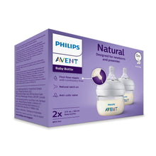 Philips Avent Natural Baby Bottles, with First Flow Nipple, 2oz, 2 Pack, SCF019/25