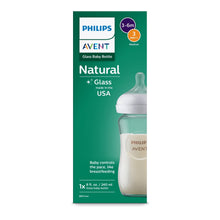 Philips Avent Natural Glass Baby Bottle with Natural Response Nipple (Medium Flow, Flow 3), 8oz, SCY913/01