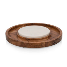 Picnic Time Acacia Wood Isla Serving Platter w/ Marble Insert