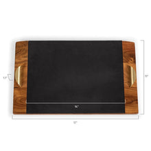 Picnic Time Covina Acacia Wood & Slate Serving Tray