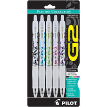 Pilot G2 Retractable White Barrel Fashion Collection Gel Ink Pens, Fine Point, 0.7mm, Assorted Ink Colors, 5 Count