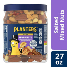 PLANTERS Salted Mixed Nuts, Party Snacks, Plant-Based Protein, 27 oz Canister
