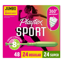 Playtex Sport Tampons, Unscented, Regular/Super (48 Count) (PACK OF 3 )