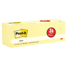 Post-it Notes, Canary Yellow, 3" x 3" 100 Sheets, 24 Pads