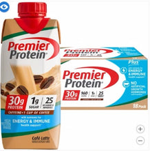 Batidos Premier de 30 g de proteína PLUS para energía y apoyo inmunológico, sabor café con leche, 325 ml (11 oz líq.), paquete de 18 unidades
