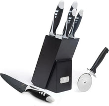 Moss & Stone Professional Kitchen Knife Chef Set, Small Knife Set With Block, Black Titanium Plated Kitchen Knife Set, Stainless Steel Scratch Resistant & Rust Proof Sharp Kitchen Knives.