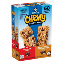 Quaker Chewy Granola Bars, Variety Pack, 0.84 oz, 60-count