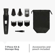 REMINGTON Graphite All-in-One Grooming Kit, Men's Head & Body Trimmer Kit with Combs, Black